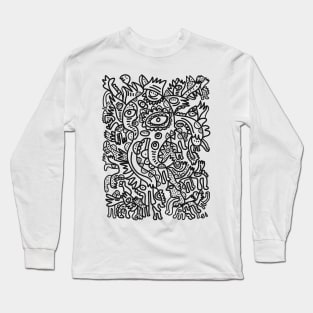 Hydra Street Art Graffiti Black and White Long Sleeve T-Shirt